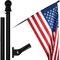 G128 - 5 Feet Tangle Free Spinning Flagpole (Black) Pole Sleeve Embroidered 2.5x4 ft Pole Sleeve (Flag Included) Aluminum Flag Pole